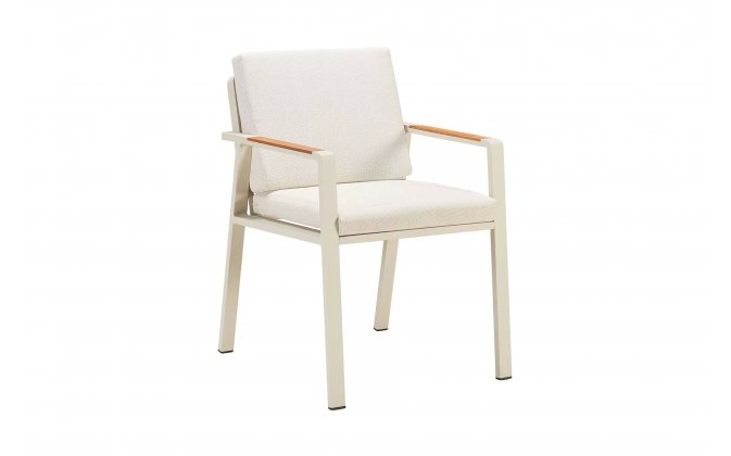 Beżowe krzesło ogrodowe z poduszkami NOFI Higold