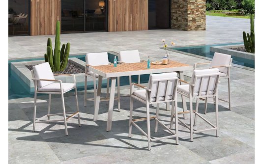 Komplet barowy dla 6 osób beżowy NOFI Higold Komplet barowy dla 6 osób beżowy NOFI Higold