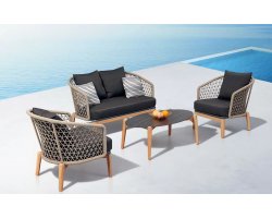 Zestaw wypoczynkowy na niewielki taras MAPLE Higold beżowy 