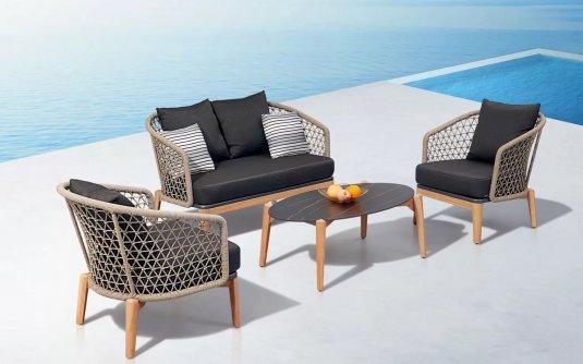 Zestaw wypoczynkowy na niewielki taras MAPLE Higold beżowy Zestaw wypoczynkowy na niewielki taras MAPLE Higold beżowy