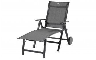Półleżak ogrodowy aluminiowy z wysokim siedziskiem grafitowy ALICE Hartman