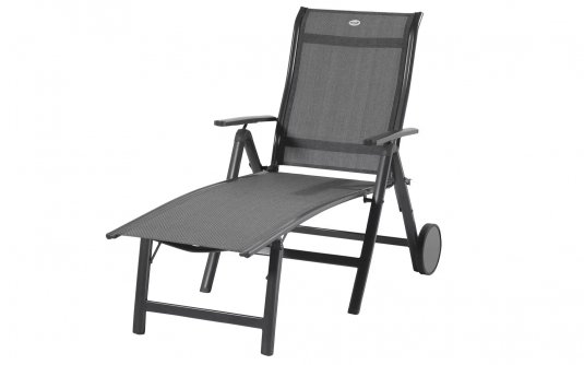 Półleżak ogrodowy aluminiowy z wysokim siedziskiem grafitowy ALICE Hartman Półleżak ogrodowy aluminiowy z wysokim siedziskiem grafitowy ALICE Hartman