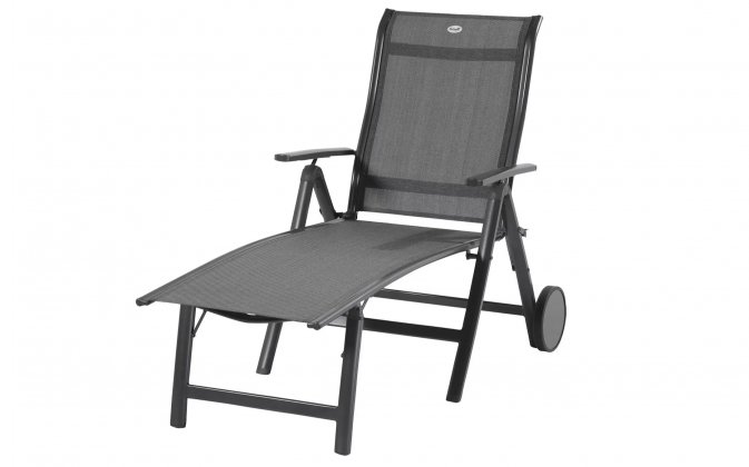 Półleżak ogrodowy aluminiowy z wysokim siedziskiem grafitowy ALICE Hartman