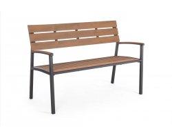 Grafitowa aluminiowa ławka ogrodowa z siedziskiem i oparciem z kompozytu ISAK Bizzotto