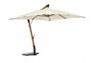 Parasol z drewnianą nogą boczną i kremowym poszyciem 3x3 CAPUA bizzotto