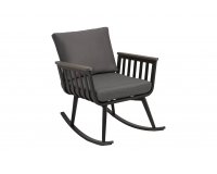 Krzesło bujane aluminiowe grafitowe na taras AMAL 