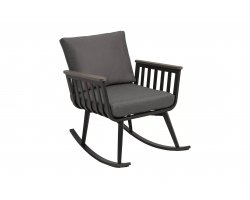 Krzesło bujane aluminiowe grafitowe na taras AMAL 