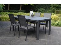 Grafitowy stół rozkłądany 180-240 cm aluminiowy ogrodowy BALENO