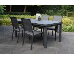 Grafitowy stół rozkłądany 180-240 cm aluminiowy ogrodowy BALENO