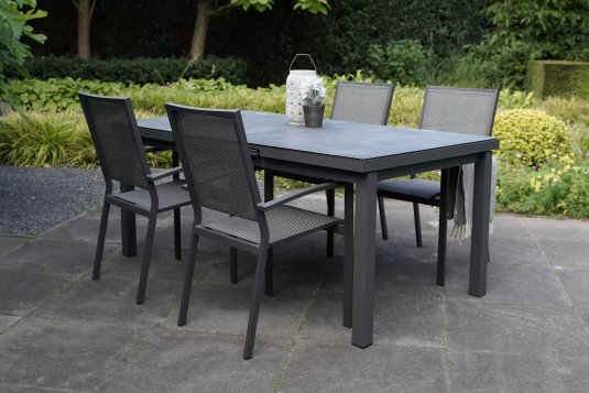 Grafitowy stół rozkłądany 180-240 cm aluminiowy ogrodowy BALENO