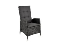 grafitowe krzesło z wysokie ogrodowe technorattan z pochylanym oparciem SOHO