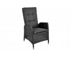 grafitowe krzesło z wysokie ogrodowe technorattan z pochylanym oparciem SOHO