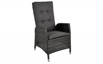 grafitowe krzesło z wysokie ogrodowe technorattan z pochylanym oparciem SOHO