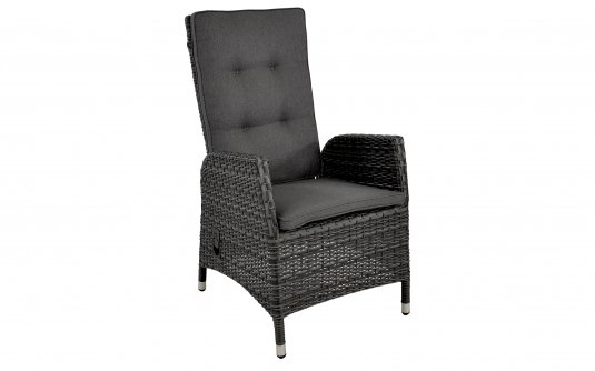 grafitowe krzesło z wysokie ogrodowe technorattan z pochylanym oparciem SOHO