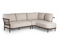 Narożnik ogrodowy aluminiowy o organicznych kształtach FRESCA kolor ciemnoczekoladowy