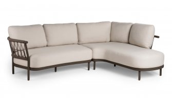 Narożnik ogrodowy aluminiowy o organicznych kształtach FRESCA kolor ciemnoczekoladowy