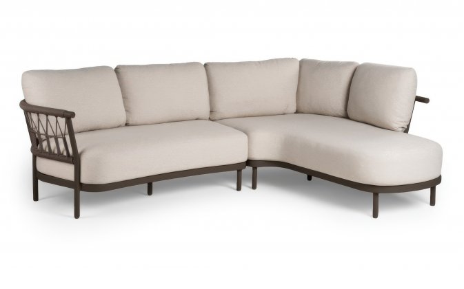 Narożnik ogrodowy aluminiowy o organicznych kształtach FRESCA kolor ciemnoczekoladowy