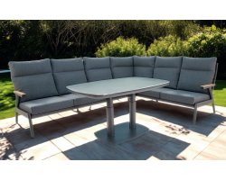 Grafitowy narożnik na taras  wysokimi oparciami aluminiowy FLORENCE