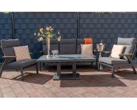 Komplet wypocztnkowy ogrodowy z grafitowego aluminium FLORENCE 