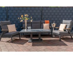 Komplet wypocztnkowy ogrodowy z grafitowego aluminium FLORENCE 