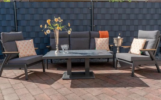 Komplet wypocztnkowy ogrodowy z grafitowego aluminium FLORENCE Komplet wypocztnkowy ogrodowy z grafitowego aluminium FLORENCE