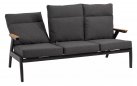 Trzyosobowa sofa ogrodowa aluminiowa z pochylonymi oparciami Florence. Pochylone oparcie na bokach sofy.