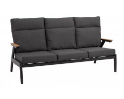 Trzyosobowa sofa ogrodowa aluminiowa z pochylonymi oparciami Florence.