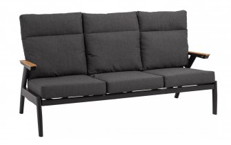 Trzyosobowa sofa ogrodowa aluminiowa z pochylonymi oparciami Florence.