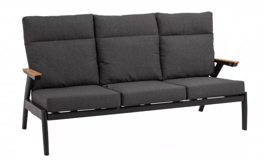 Trzyosobowa sofa ogrodowa aluminiowa z pochylonymi oparciami Florence.