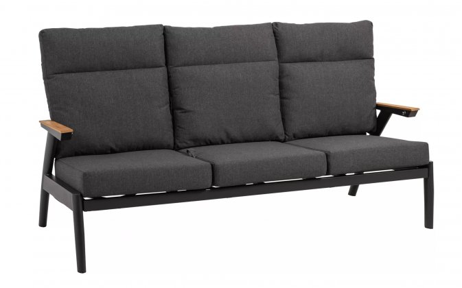 Trzyosobowa sofa ogrodowa aluminiowa z pochylonymi oparciami Florence.