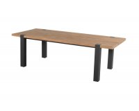 Grafitowy stół ogrodowy aluminiowo-teakowy 220x100 ESMEE Hartman