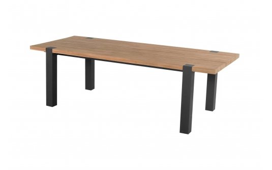 Grafitowy stół ogrodowy aluminiowo-teakowy 220x100 ESMEE Hartman Grafitowy stół ogrodowy aluminiowo-teakowy 220x100 ESMEE Hartman