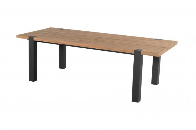 Grafitowy stół ogrodowy aluminiowo-teakowy 220x100 ESMEE Hartman