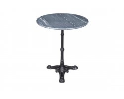 Okrągły stół noga żeliwna czarna blat marmur szary MARBLE