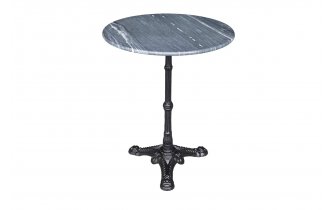Okrągły stół noga żeliwna czarna blat marmur szary MARBLE