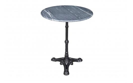 Okrągły stół noga żeliwna czarna blat marmur szary MARBLE Okrągły stół noga żeliwna czarna blat marmur szary MARBLE