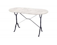 Stół do kawiarni 120x60 cm noga czarna marmur biały MARBLE