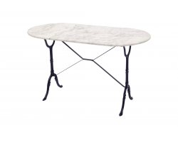 Stół do kawiarni 120x60 cm noga czarna marmur biały MARBLE