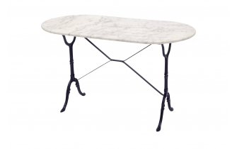 Stół do kawiarni 120x60 cm noga czarna marmur biały MARBLE