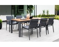 4-6 osobowy komplet obiadowy CONCEPT Life Teak aluminiowy grafitowy
