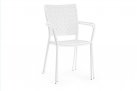 Białe krzeslo metalowe sztaplowane bistro ogródek ETIENNE Bizzotto