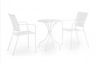 Białe krzeslo metalowe sztaplowane bistro ogródek ETIENNE Bizzotto