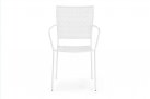 Białe krzeslo metalowe sztaplowane bistro ogródek ETIENNE Bizzotto