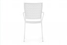 Białe krzeslo metalowe sztaplowane bistro ogródek ETIENNE Bizzotto