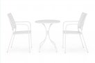 Białe krzeslo metalowe sztaplowane bistro ogródek ETIENNE Bizzotto