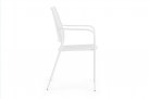 Białe krzeslo metalowe sztaplowane bistro ogródek ETIENNE Bizzotto