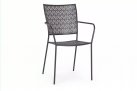 Grafitowe krzeslo metalowe sztaplowane bistro ogródek ETIENNE Bizzotto