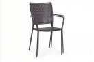 Grafitowe krzeslo metalowe sztaplowane bistro ogródek ETIENNE Bizzotto