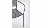 Grafitowe krzeslo metalowe sztaplowane bistro ogródek ETIENNE Bizzotto