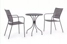 Grafitowe krzeslo metalowe sztaplowane bistro ogródek ETIENNE Bizzotto